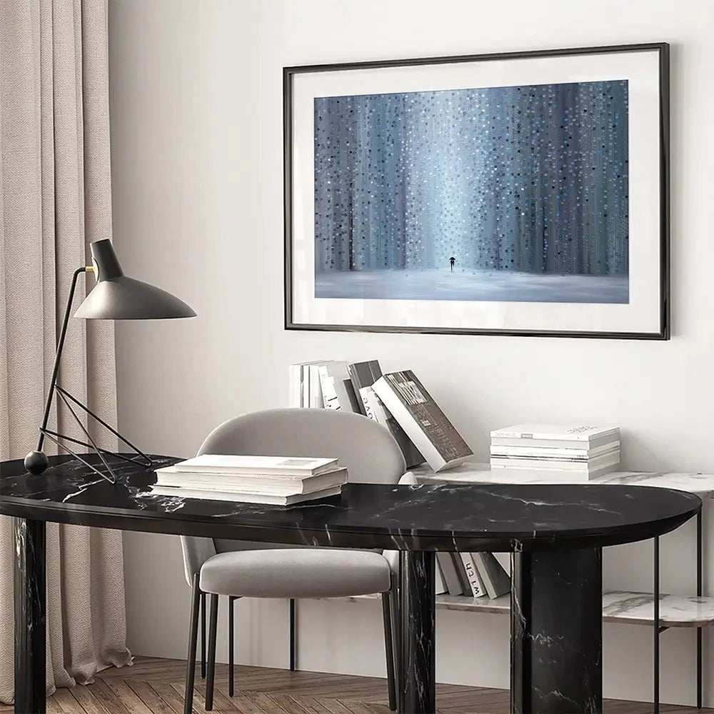 Rainy Stroll Framed Art Print