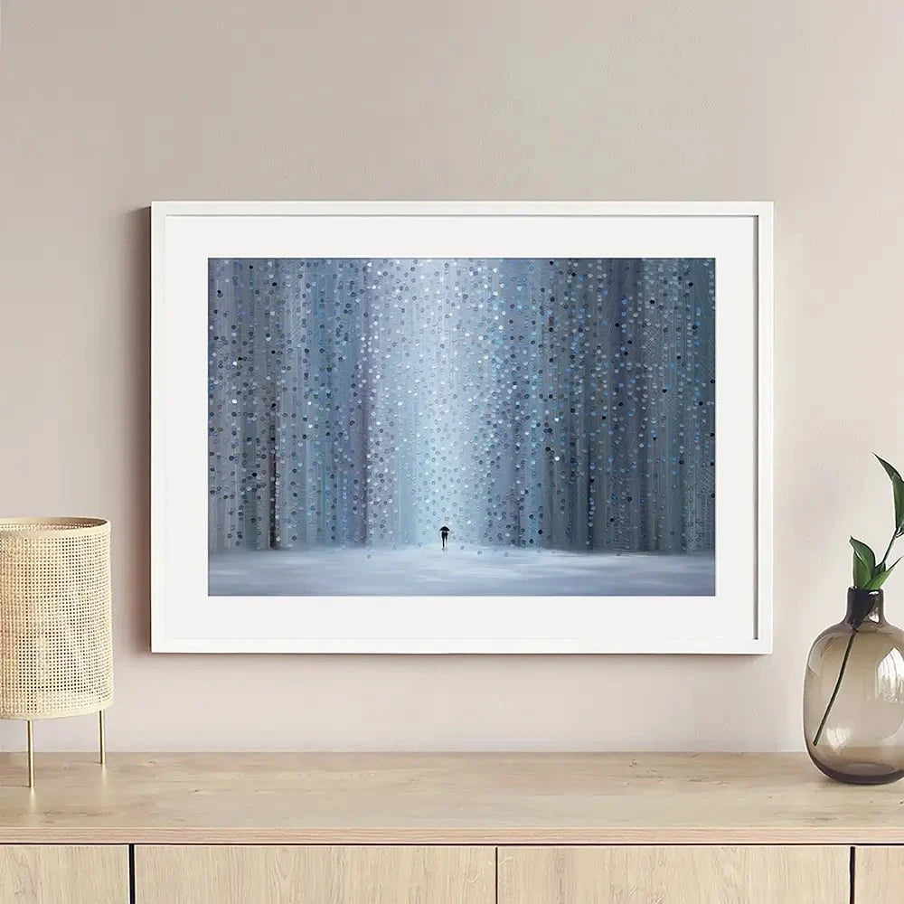Rainy Stroll Framed Art Print