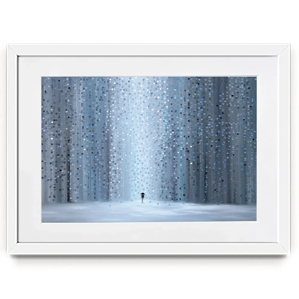 Rainy Stroll Framed Art Print