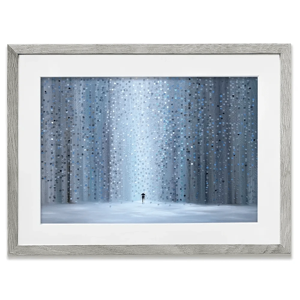 Rainy Stroll Framed Art Print