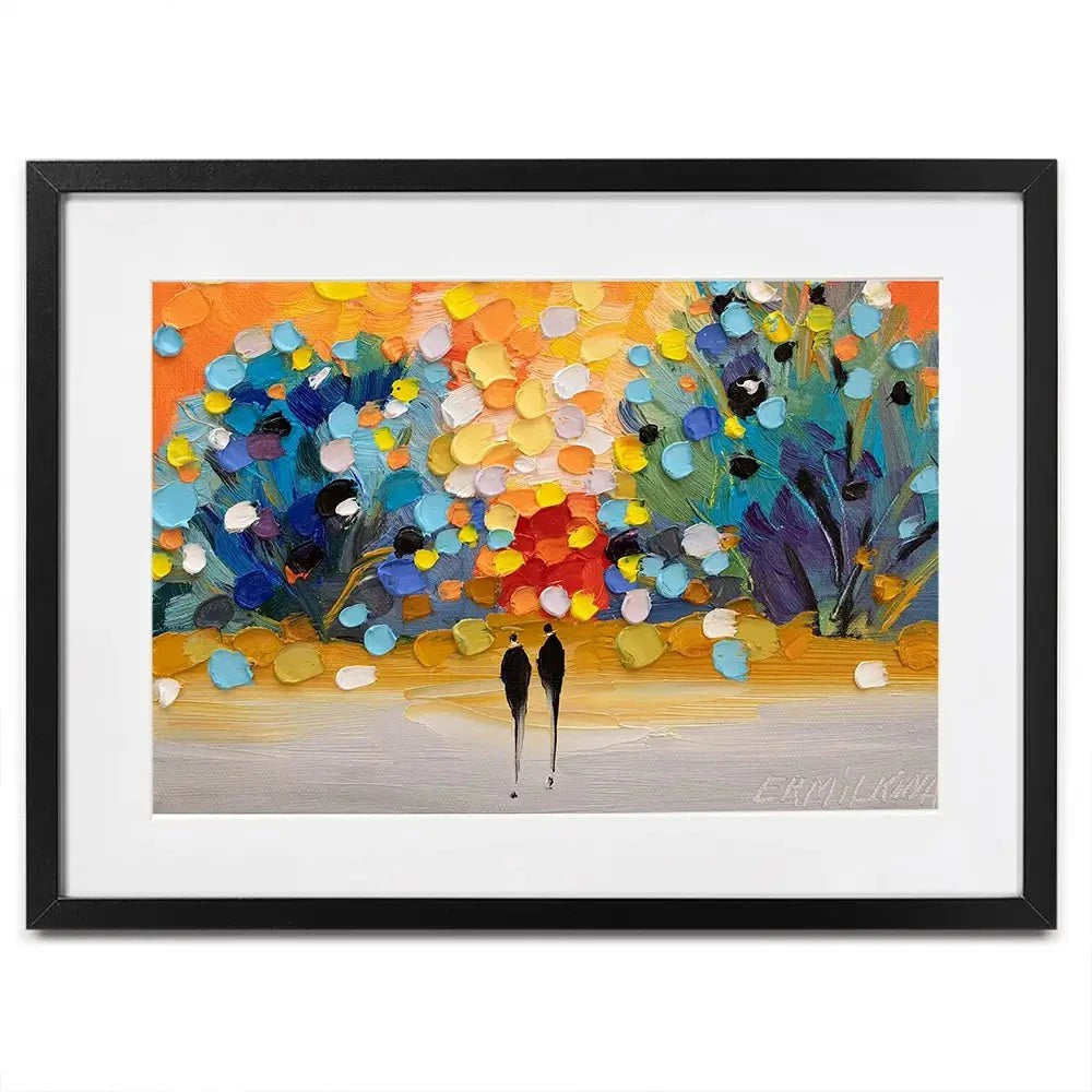 Sunset In The Park Framed Art Print