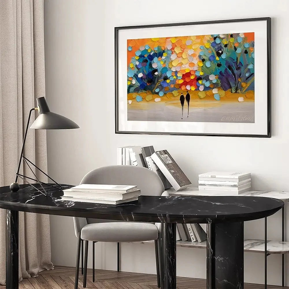 Sunset In The Park Framed Art Print