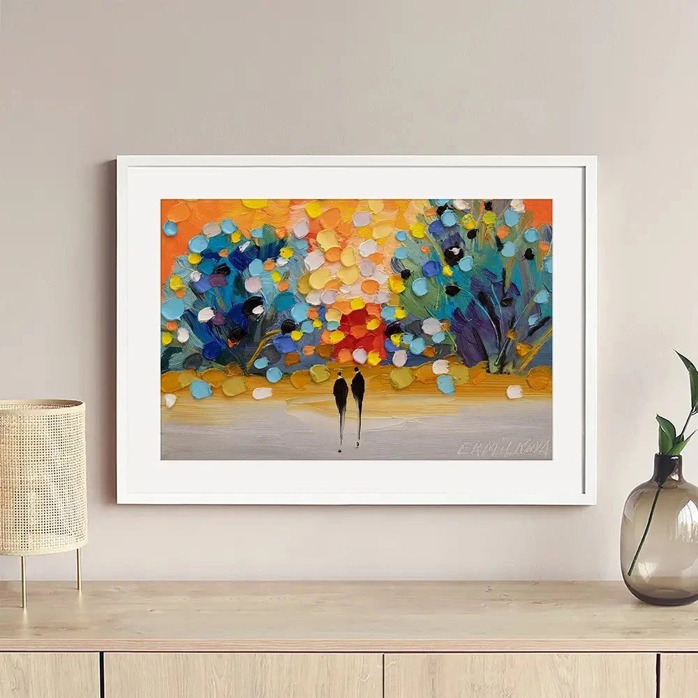 Sunset In The Park Framed Art Print