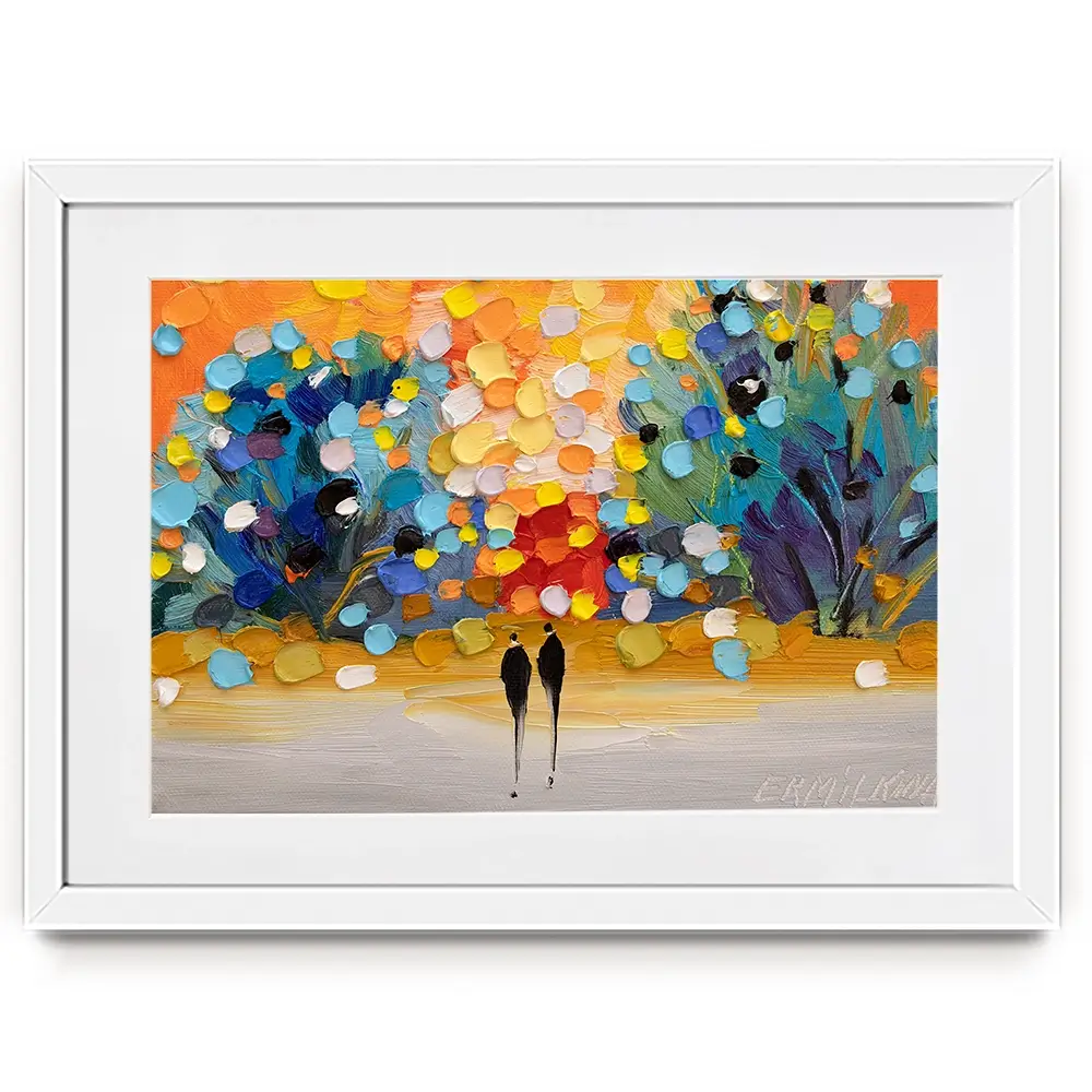 Sunset In The Park Framed Art Print