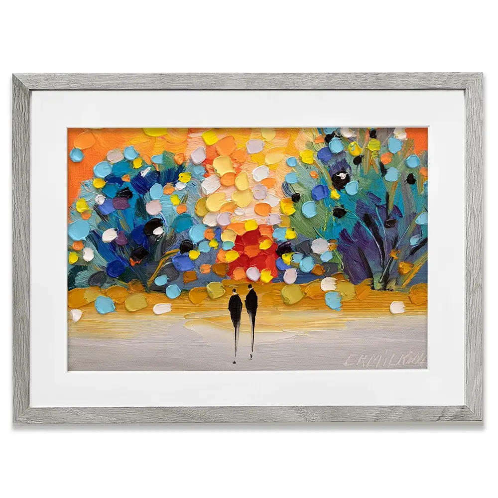 Sunset In The Park Framed Art Print