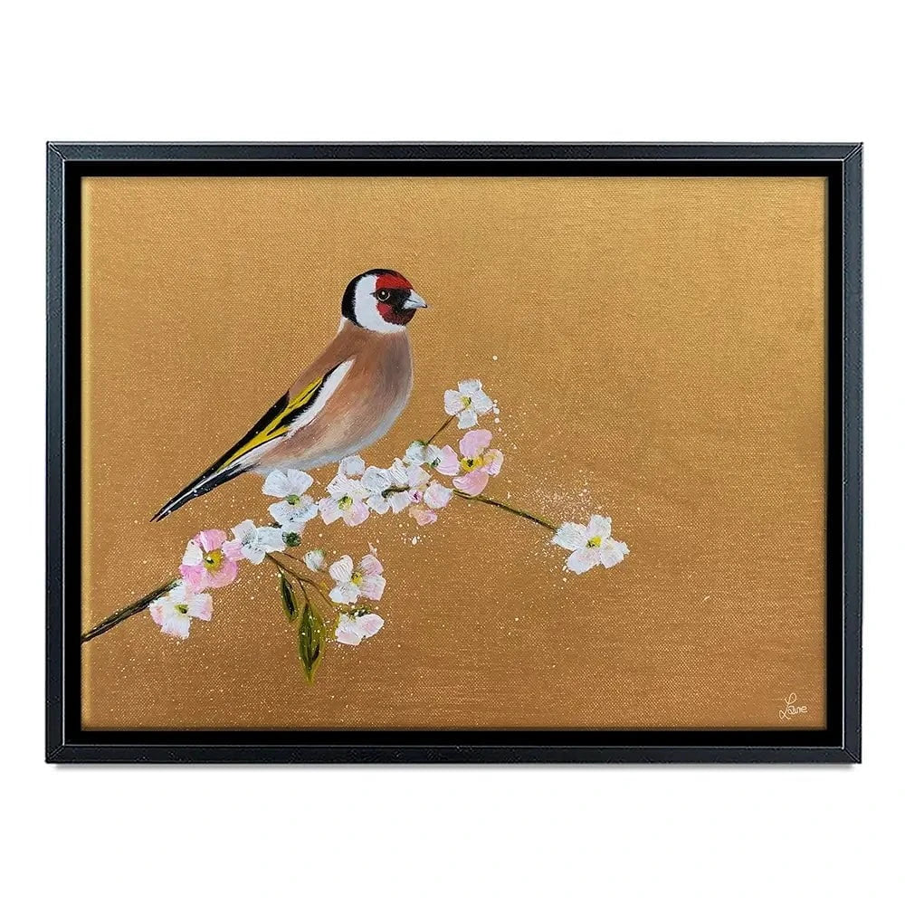 Goldfinch On Cherry Blossom Canvas Print