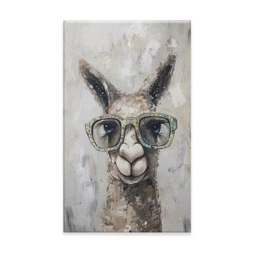 Llama With Glasses Canvas Print