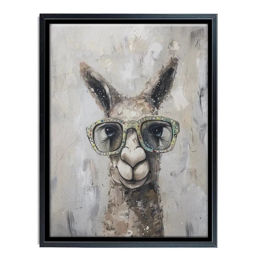 Llama With Glasses Canvas Print