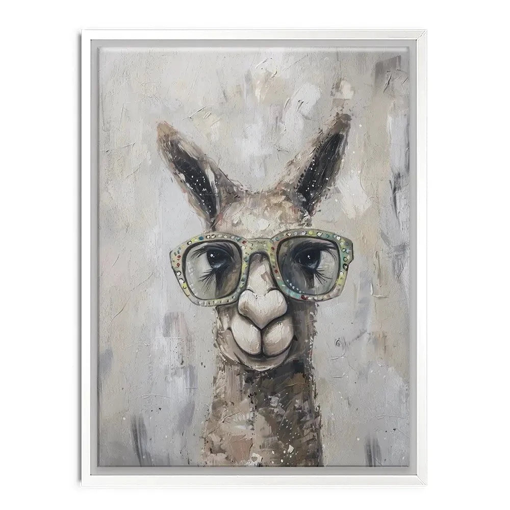 Llama With Glasses Canvas Print