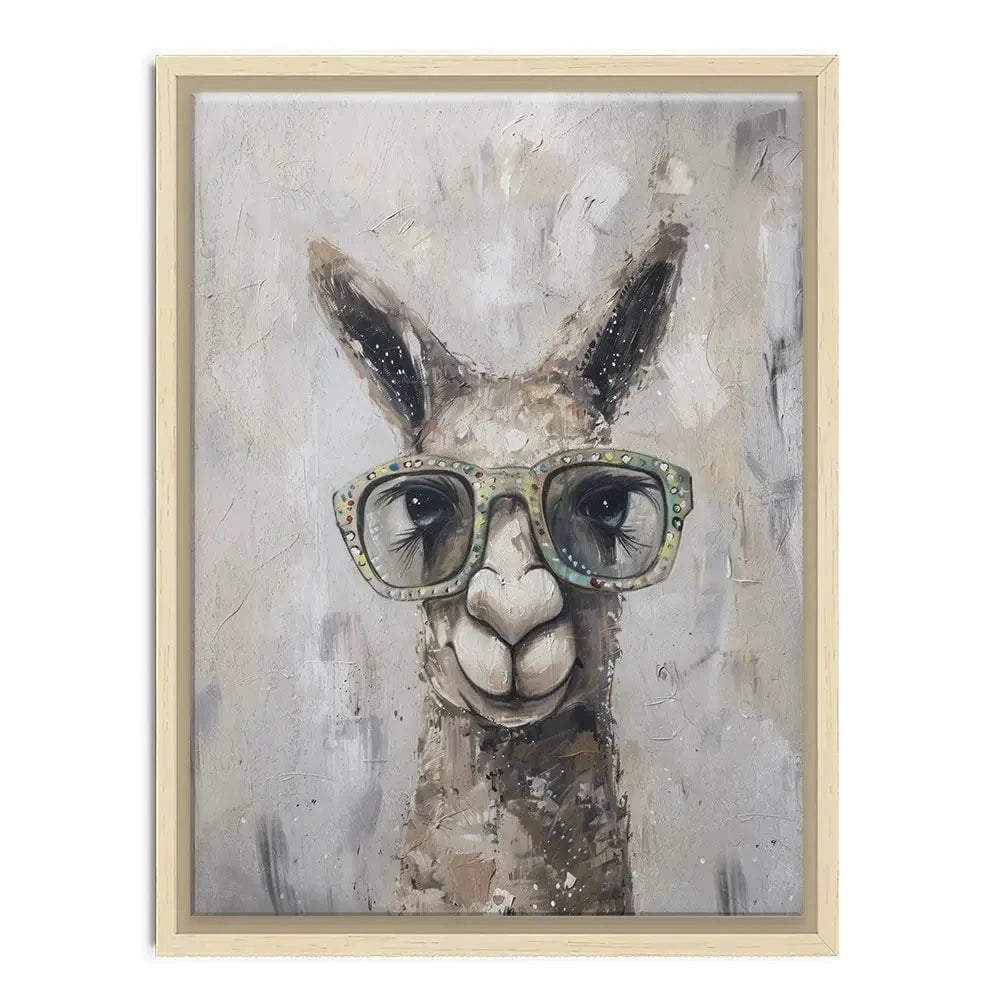 Llama With Glasses Canvas Print