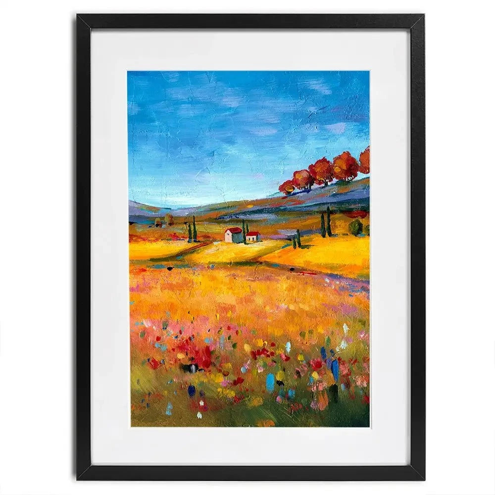 Village Landscape Framed Art Print