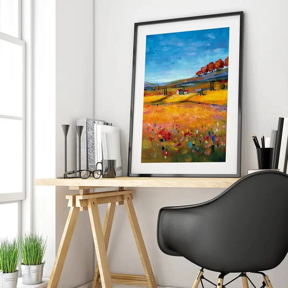 Village Landscape Framed Art Print