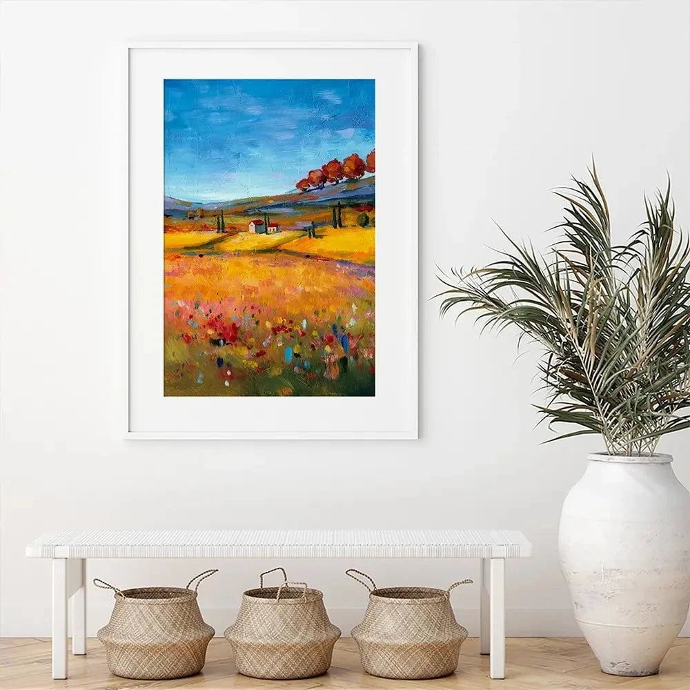 Village Landscape Framed Art Print