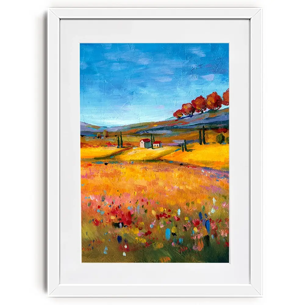 Village Landscape Framed Art Print
