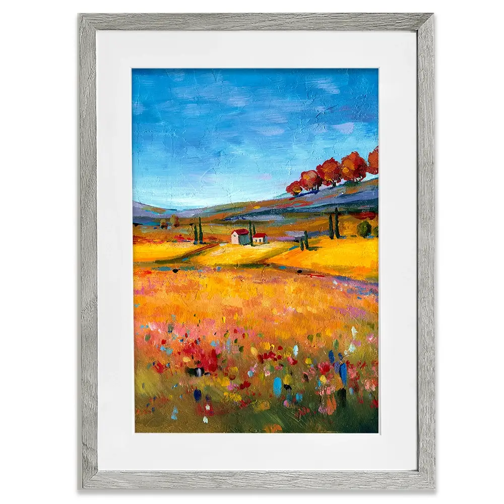 Village Landscape Framed Art Print