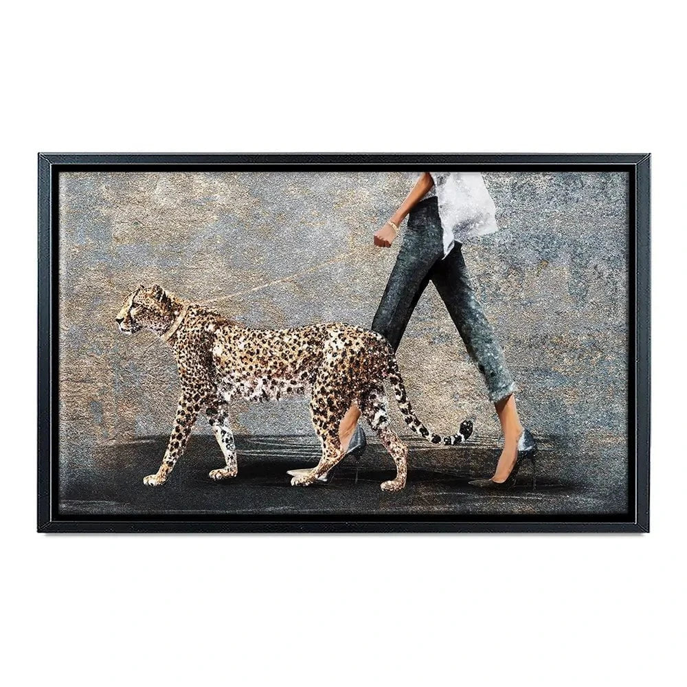 Woman With Leopard Canvas Print