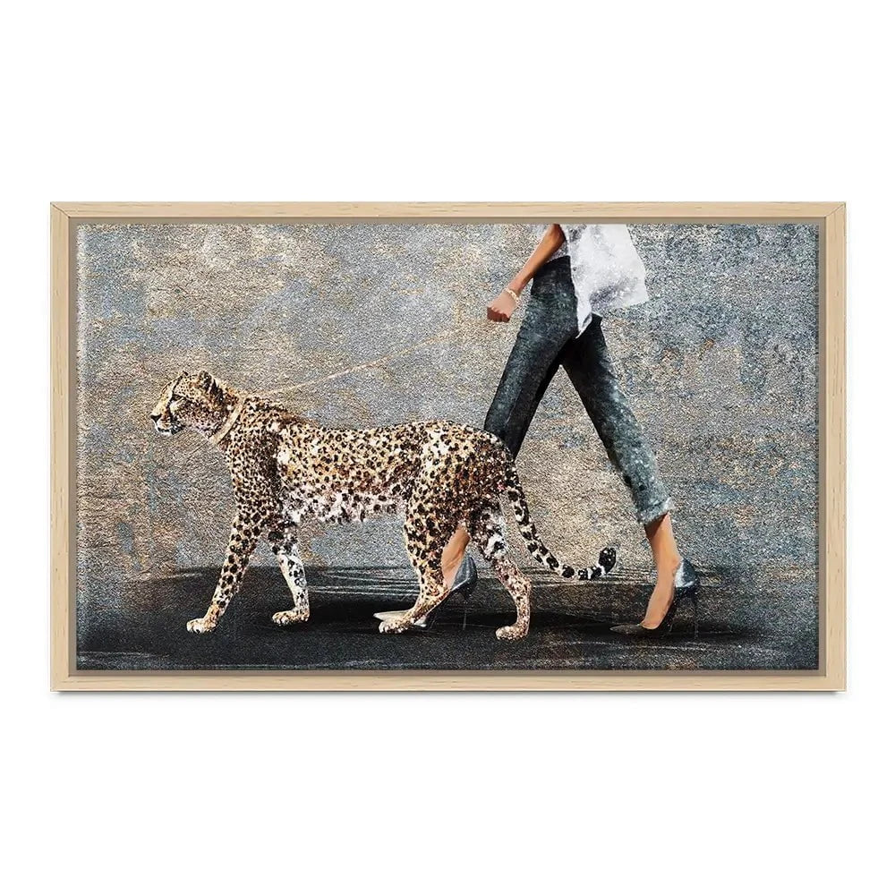 Woman With Leopard Canvas Print
