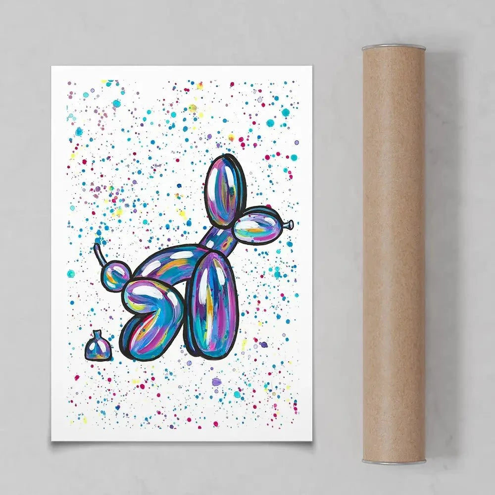Balloon Dog Pooping Art Print