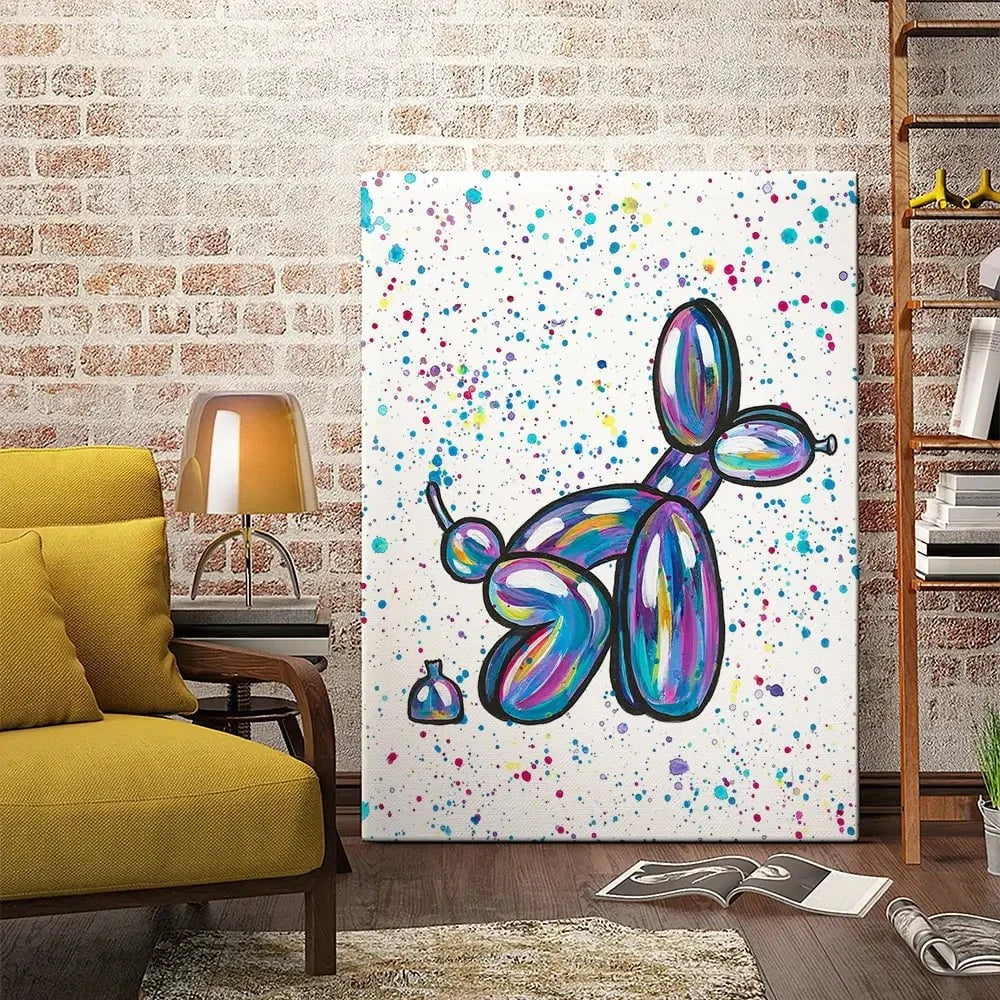 Balloon Dog Pooping Canvas Print