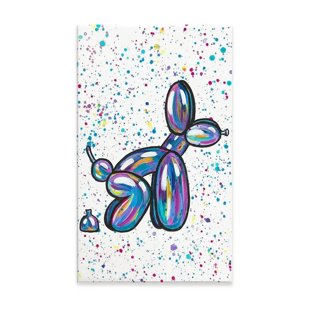 Balloon Dog Pooping Canvas Print