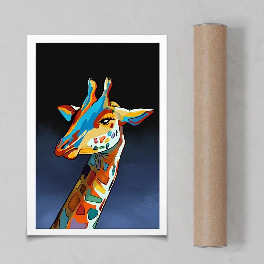 Multicoloured Giraffe Art Print
