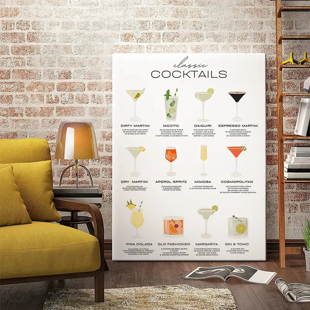 Classic Cocktails Canvas Print