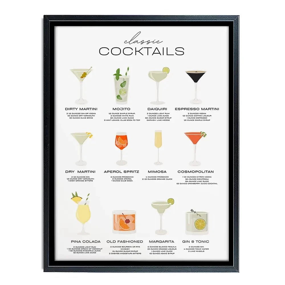 Classic Cocktails Canvas Print