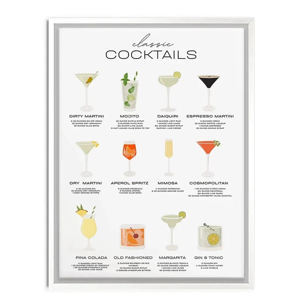 Classic Cocktails Canvas Print