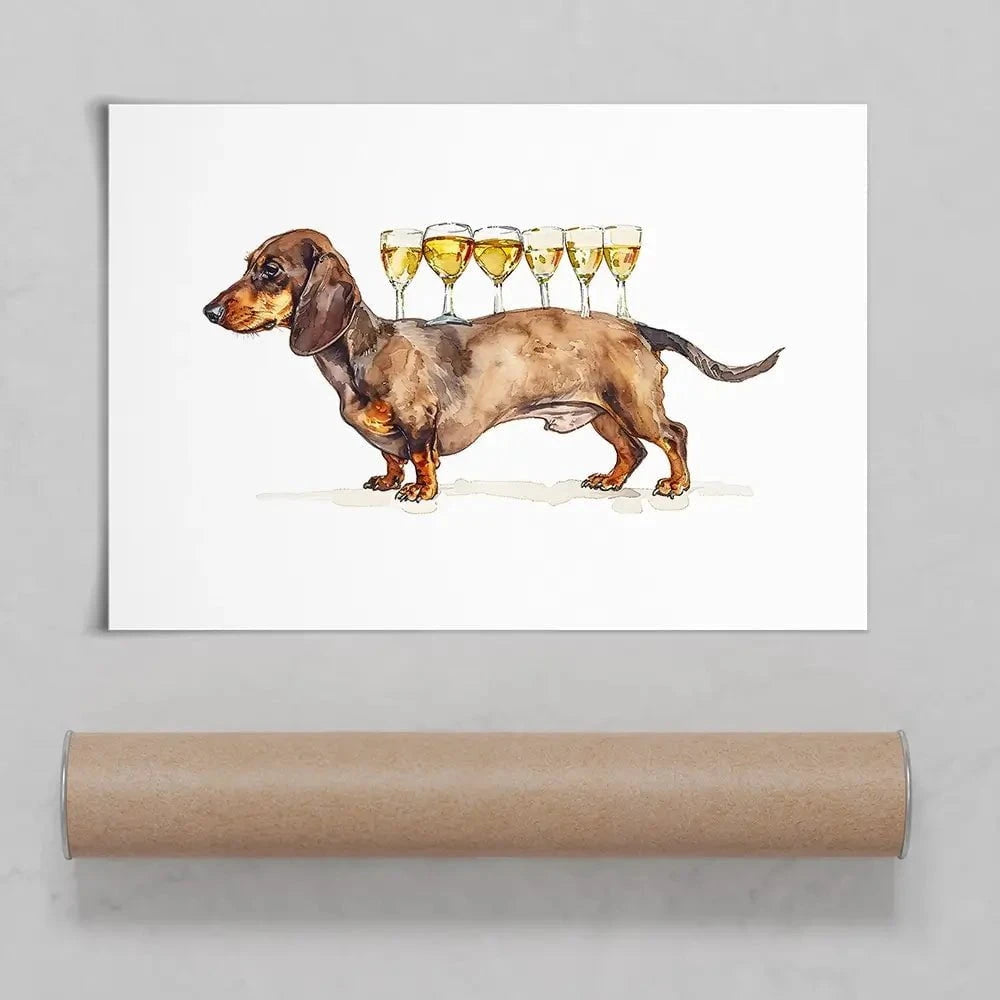Balancing Dachshund Art Print
