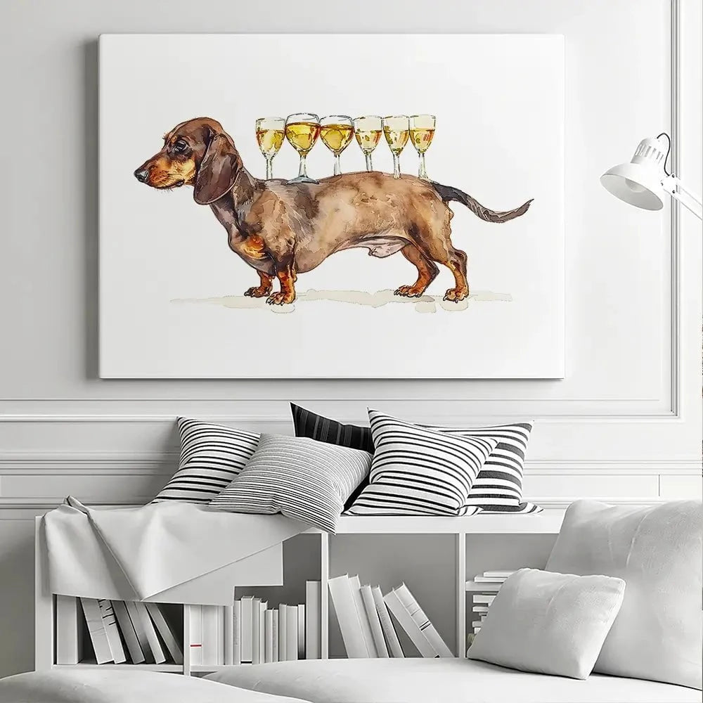 Balancing Dachshund Canvas Print