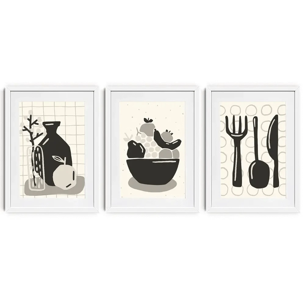 Kitchen Framed Art Print Trio