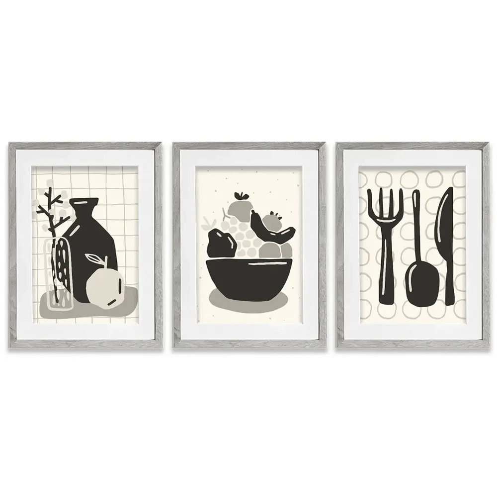 Kitchen Framed Art Print Trio