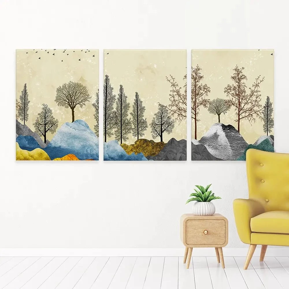 Scenic Landscape Trio Canvas Print