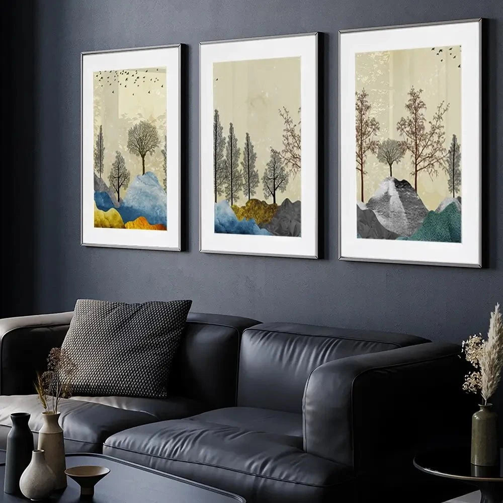 Scenic Landscape Framed Art Print Trio