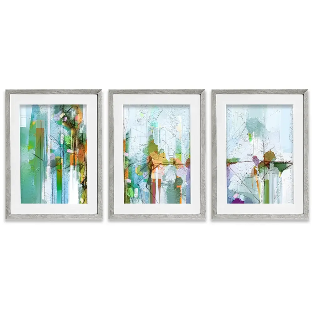 Green Framed Art Print Trio