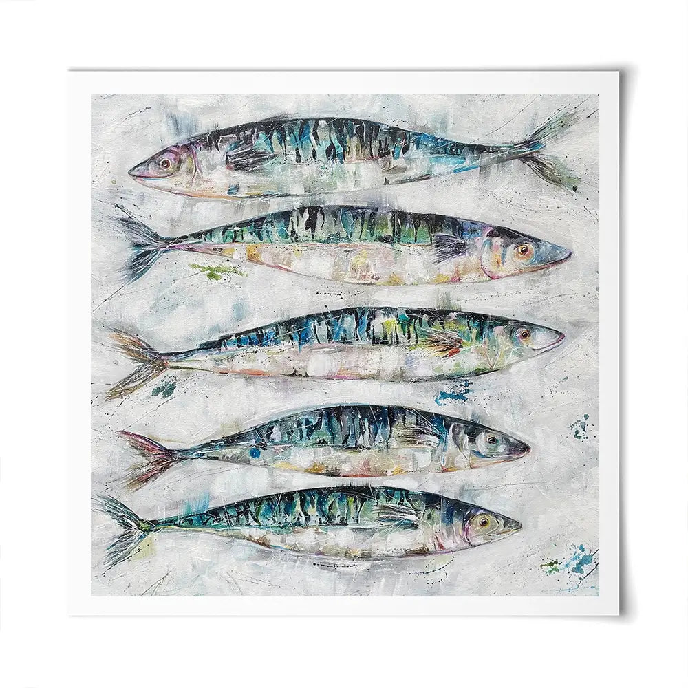 5 Fish Square Art Print 5 Fish Square Art Print wall art product Nicola Jane Rowles