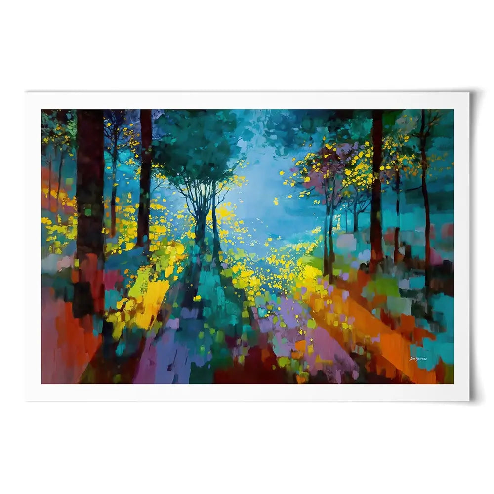 Enchanted Colourful Forest Art Print