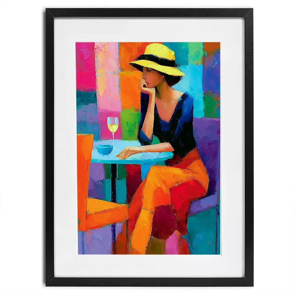 Cafe Woman Framed Art Print