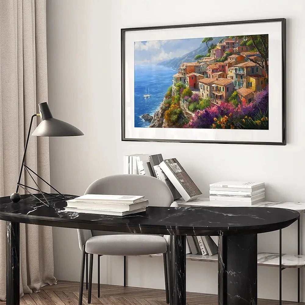 A Coastal City Framed Art Print A Coastal City Framed Art Print wall art product Franklyn Gregory - Independent