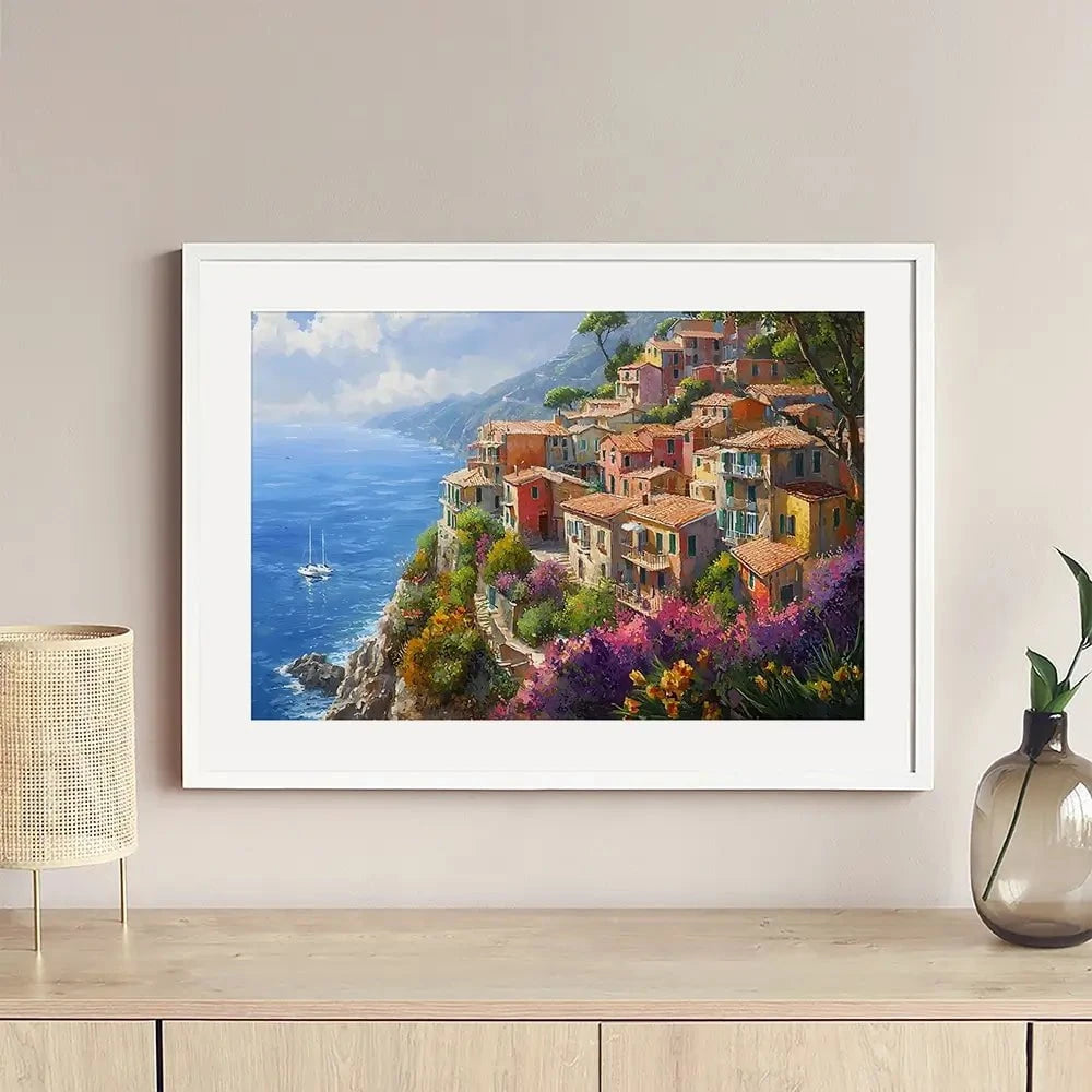 A Coastal City Framed Art Print A Coastal City Framed Art Print wall art product Franklyn Gregory - Independent