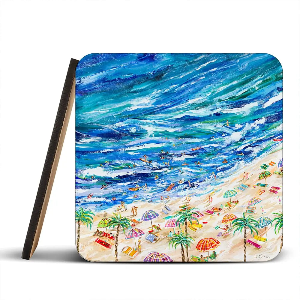 A Day At The Beach Coaster Set Rainbow Soul Tree Coaster Set | Rainbow Soul Tree Art Coasters wall art product Estelle Grengs - Independent