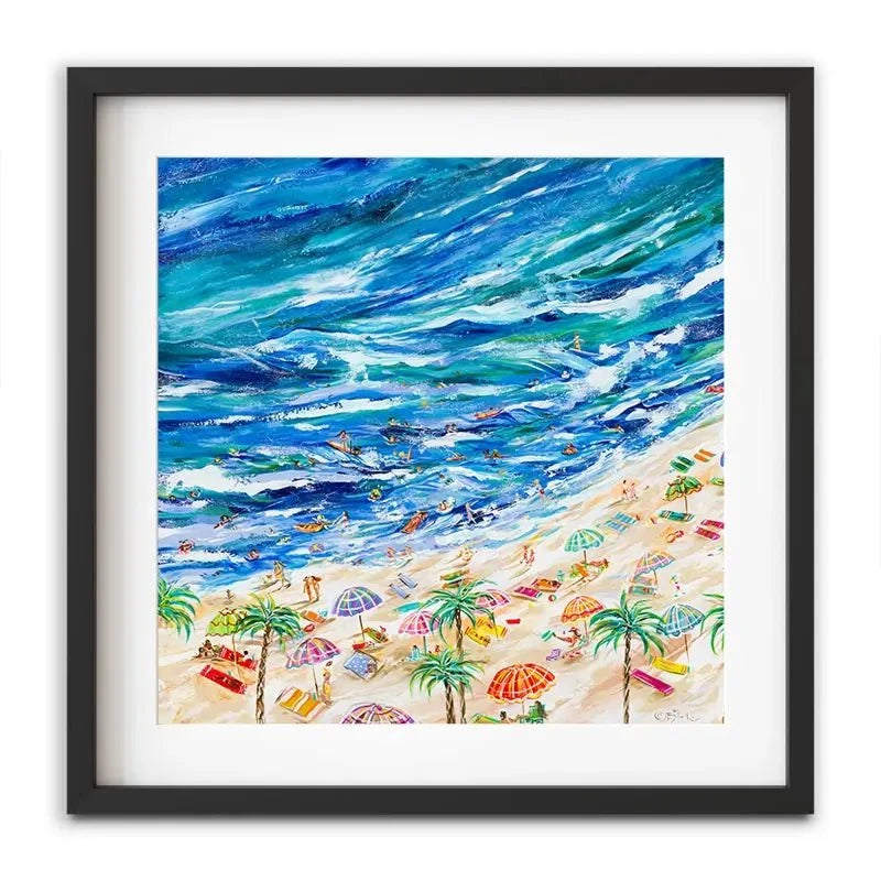 A Day At The Beach Framed Art Print