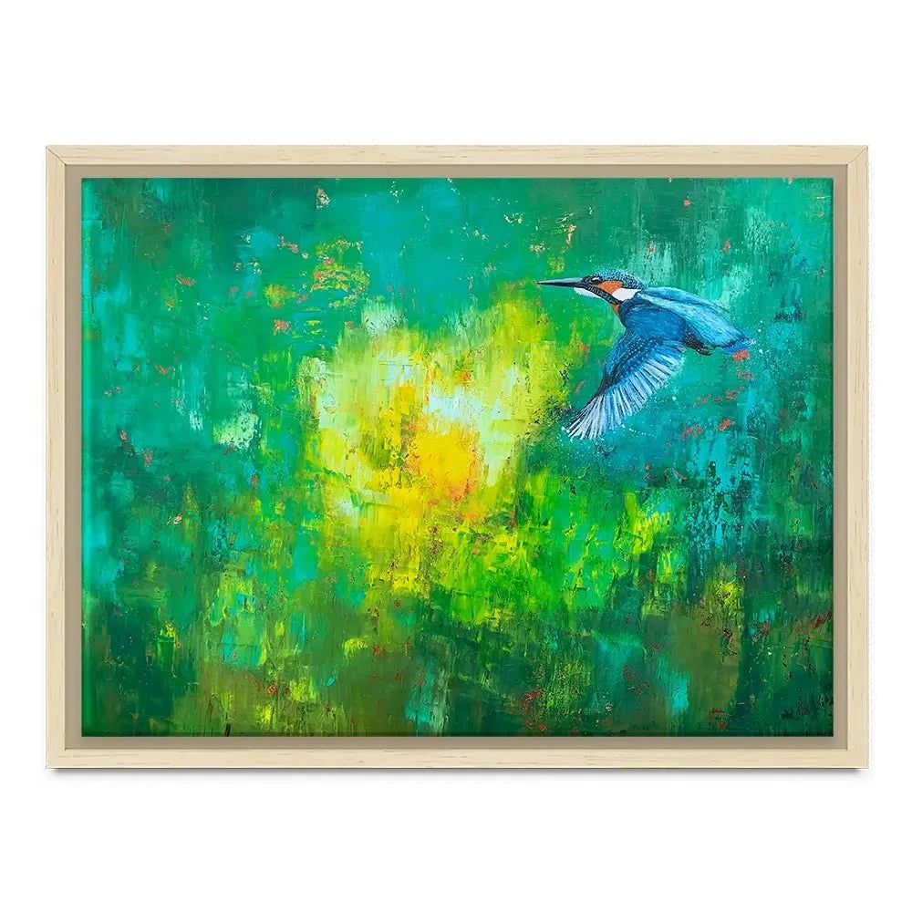 A Flash Of Blue Kingfisher Canvas Print A Flash Of Blue Kingfisher Canvas Print wall art product Laure Bury