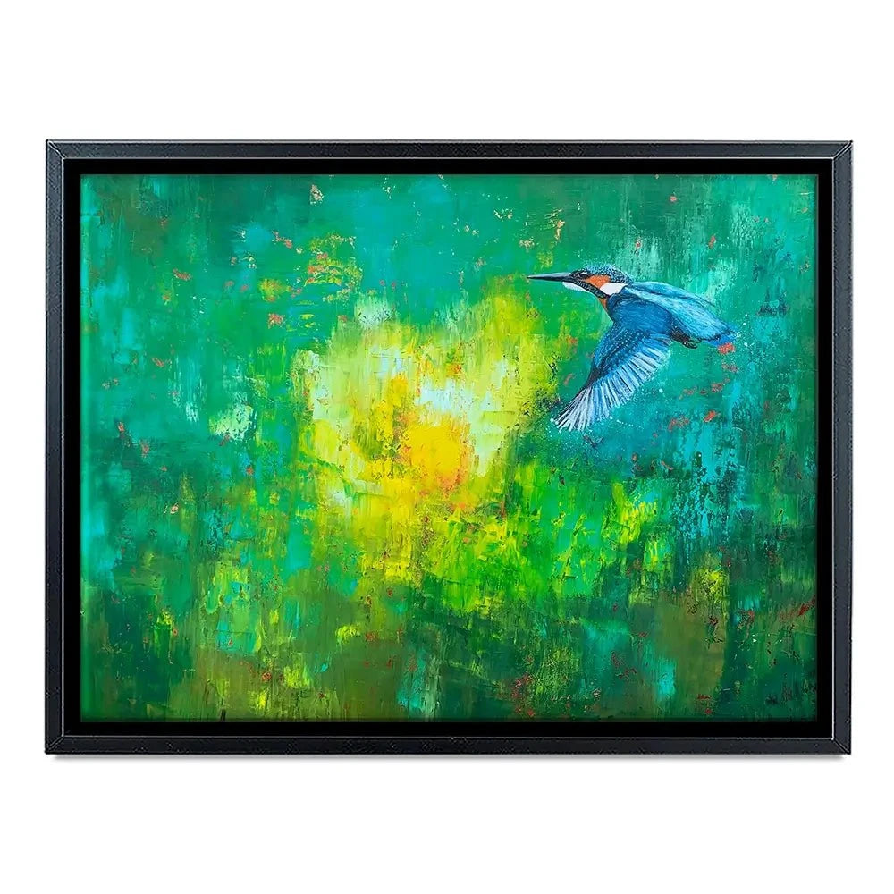 A Flash Of Blue Kingfisher Canvas Print A Flash Of Blue Kingfisher Canvas Print wall art product Laure Bury