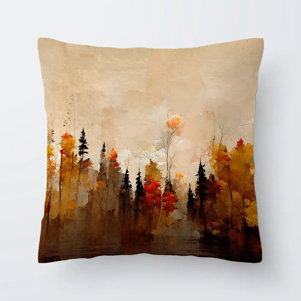 A Forest In Autumn Cushion A Forest In Autumn Cushion wall art product Treechild