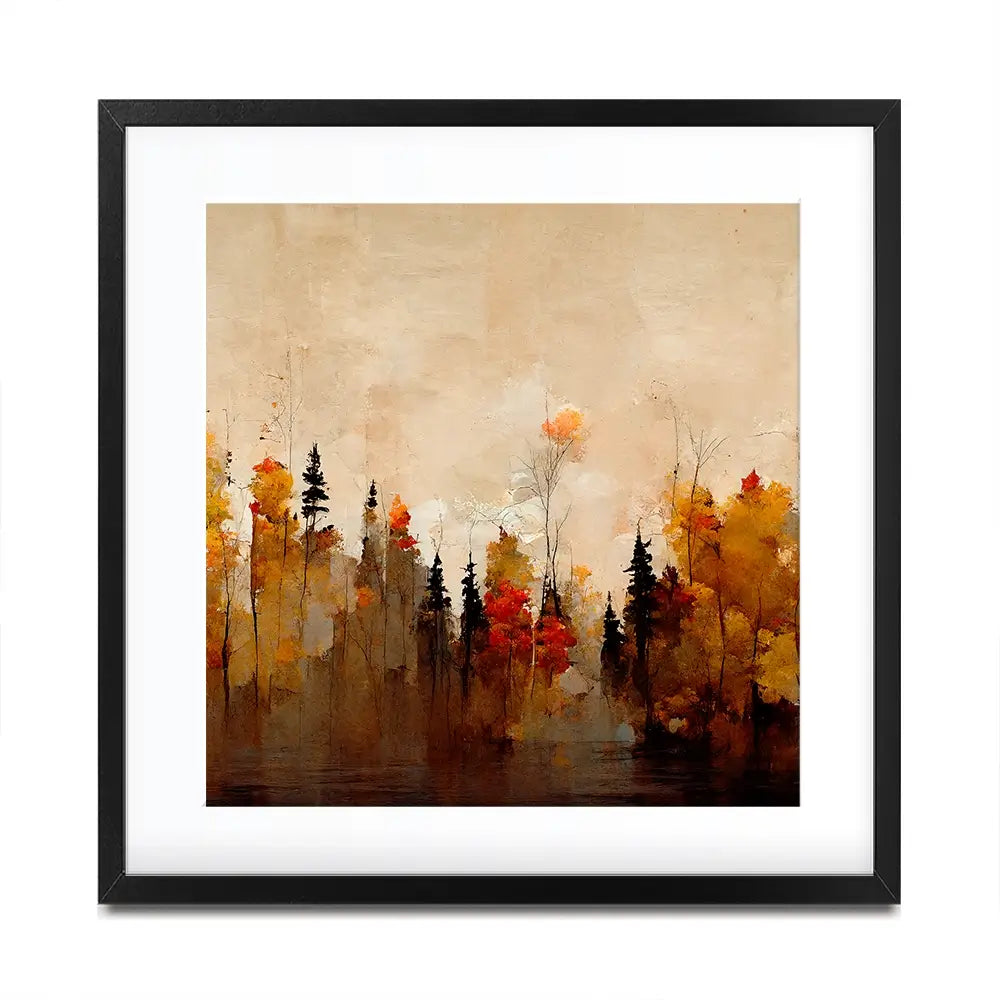 A Forest In Autumn Square Framed Art Print A Forest In Autumn Square Framed Art Print wall art product Treechild