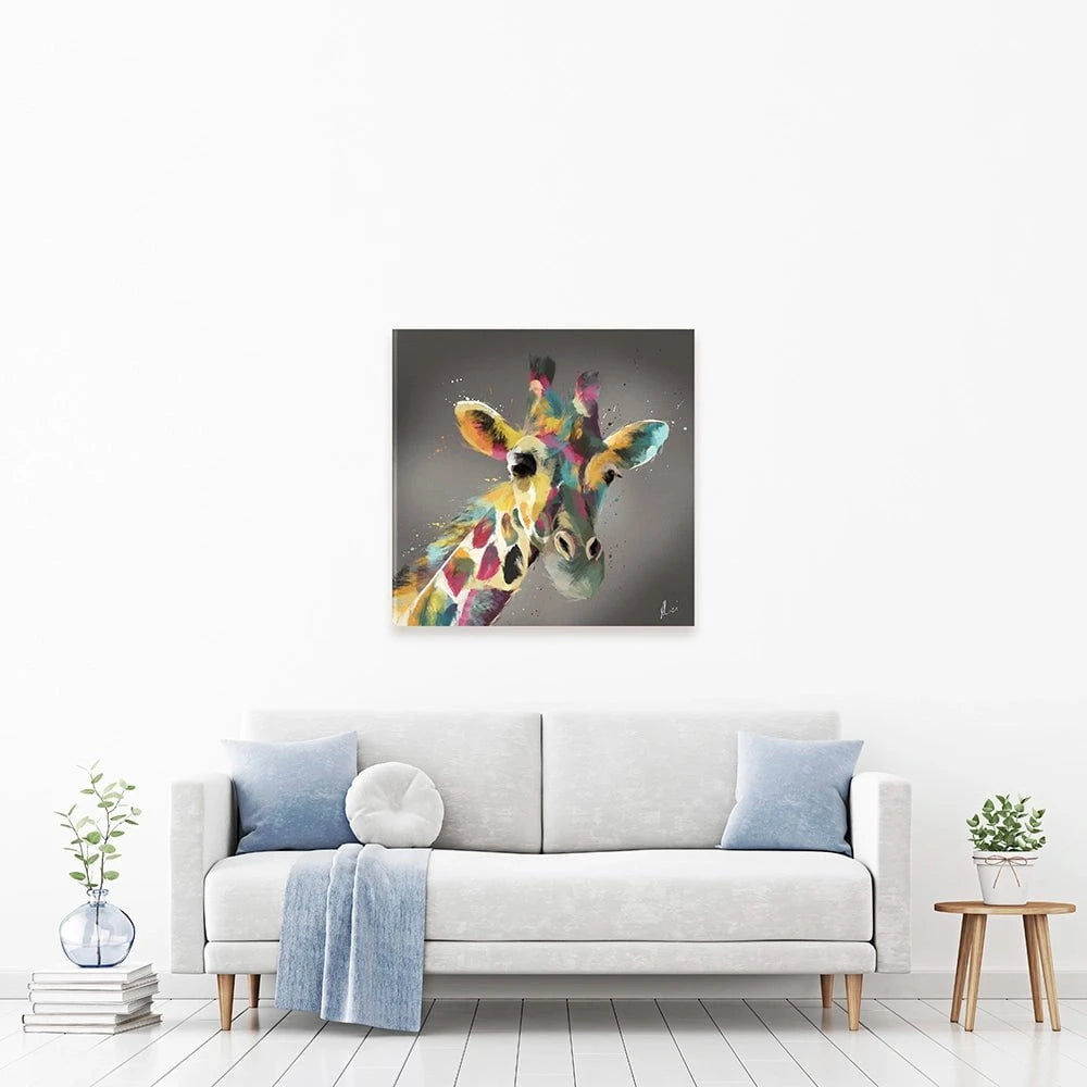 A Giraffe In Multicolour Canvas Print A Giraffe In Multicolour Canvas Print wall art product Aimee Linzi