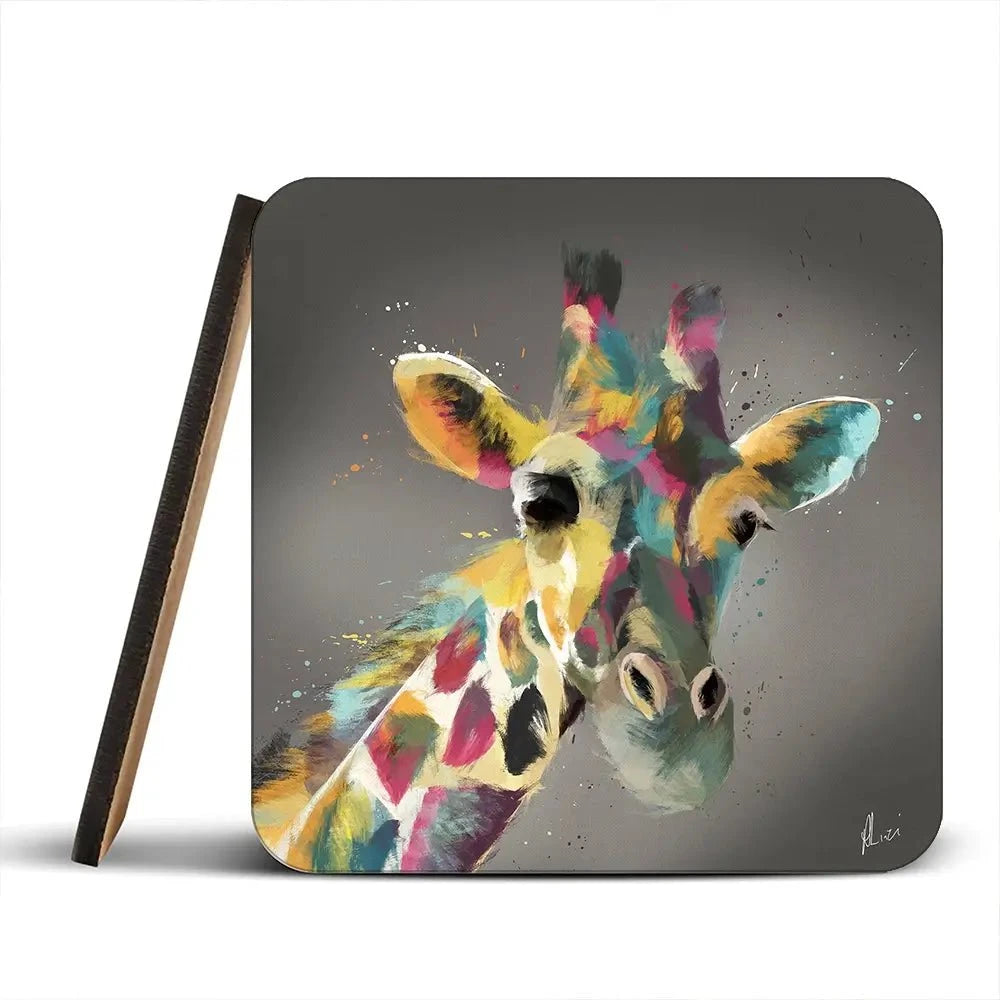 A Giraffe In Multicolour Coaster Set Rainbow Soul Tree Coaster Set | Rainbow Soul Tree Art Coasters wall art product Aimee Linzi