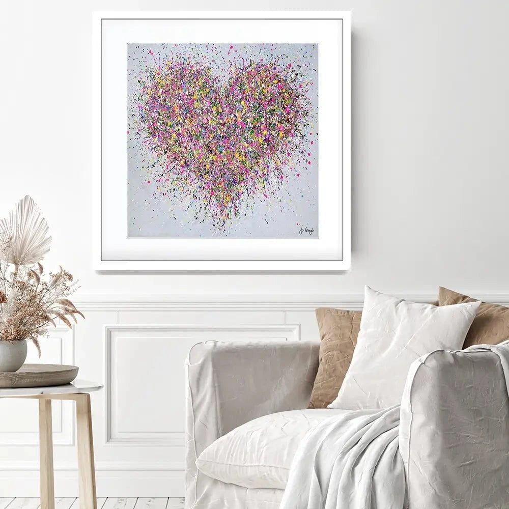 A Happy Heart Square Framed Art Print A Happy Heart Square Framed Art Print wall art product Jo Gough