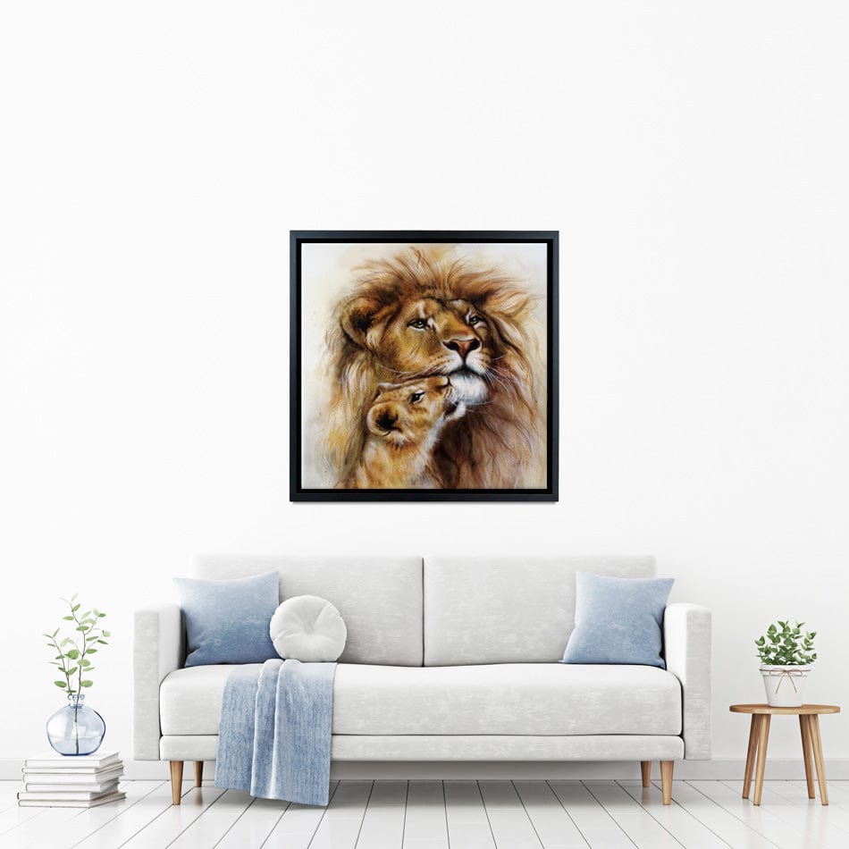 A Lions Love Square Canvas Print wall art product Jozef Klopacka / Shutterstock